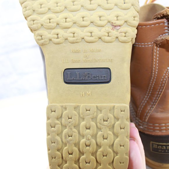 LL BEAN 8" Unlined Duck Boots Brown Leather USA Ma - Picture 8 of 9